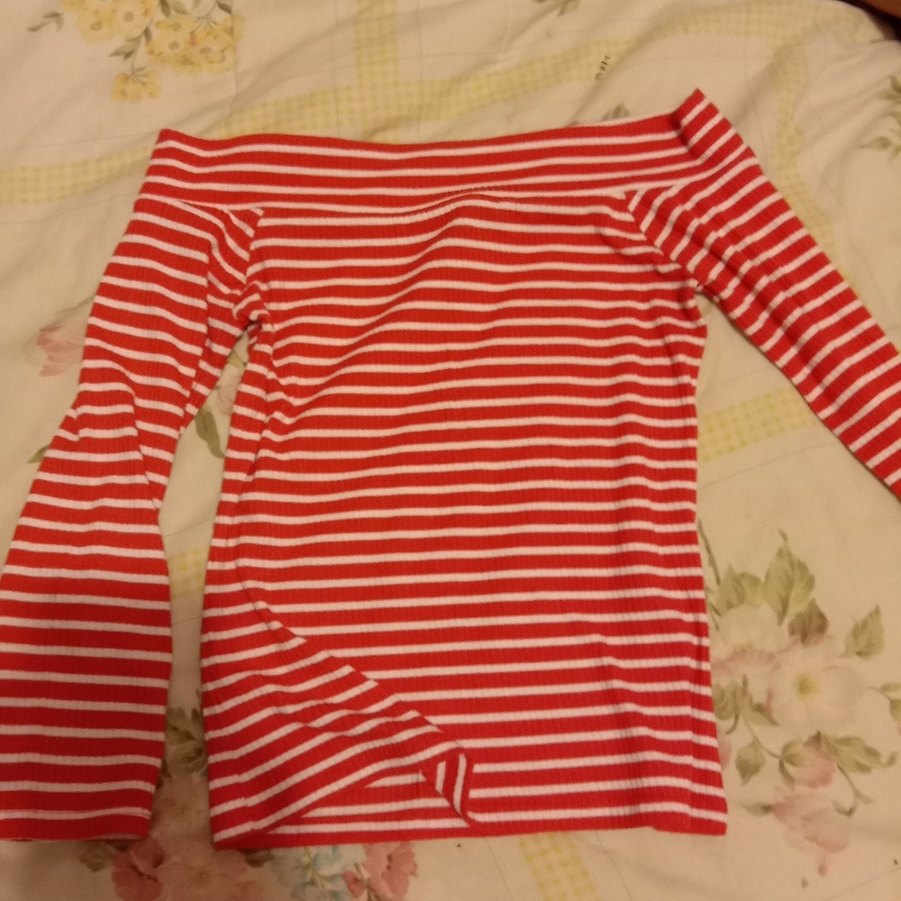 Stripped Off Shoulder Shirt